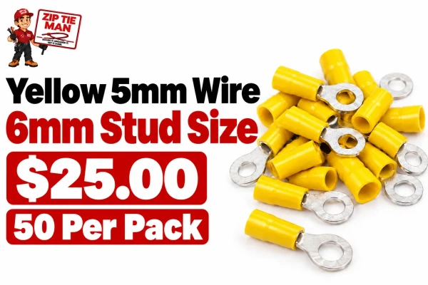 Yellow 5mm Wire  6mm Stud Size